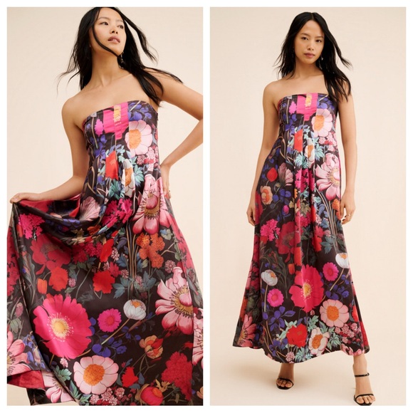Free People Dresses & Skirts - Free People Botanical Maxi Floral Brown Multi Dress